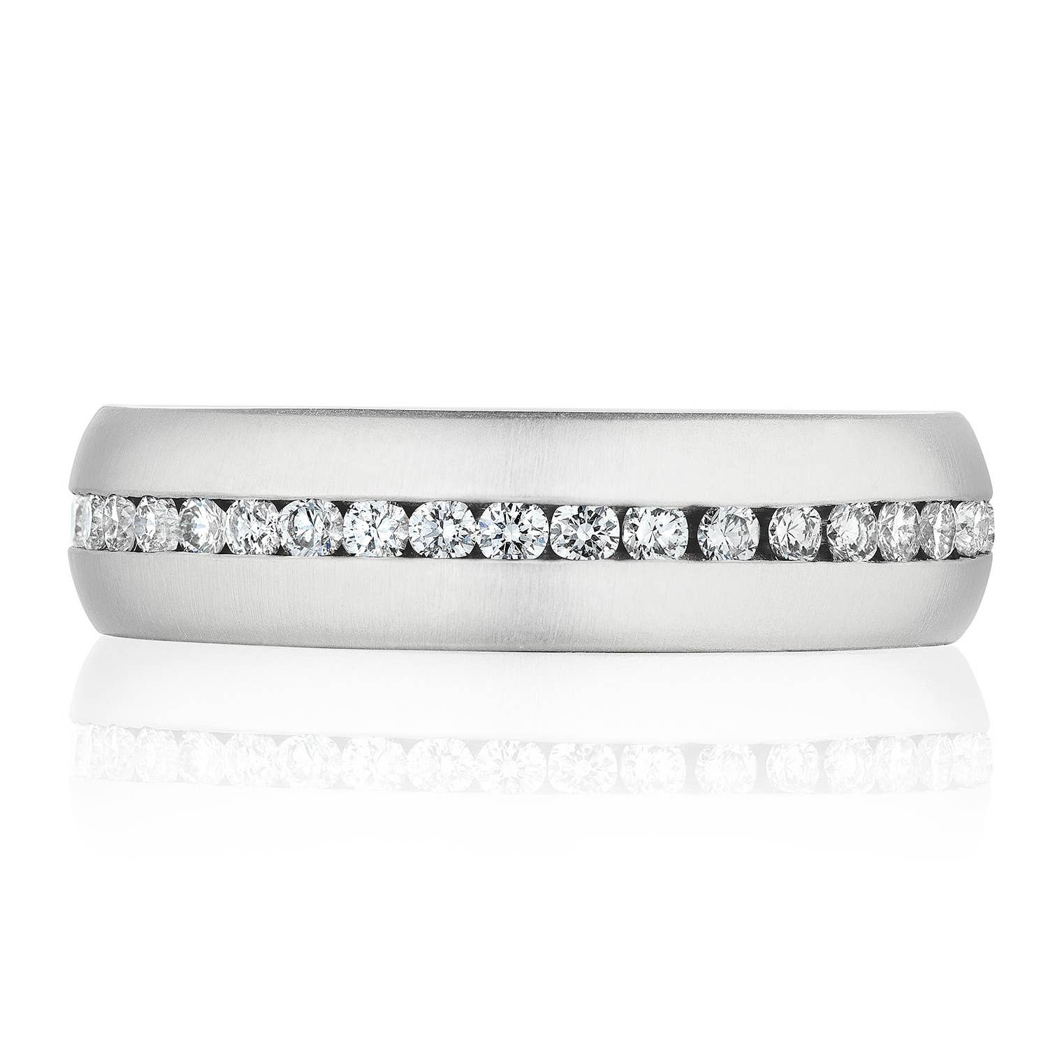 Diamond | Channel Set Diamond in Satin Finish Wedding Band 143-6DS