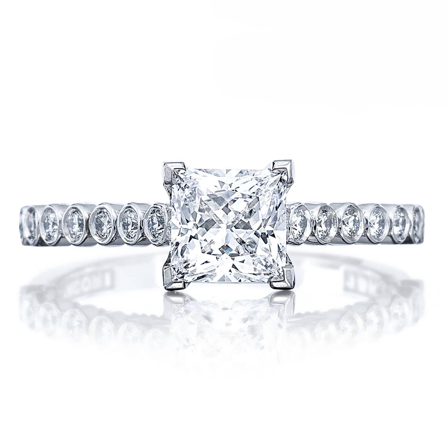 Sculpted Crescent | Princess Solitaire Engagement Ring 200-2PR55