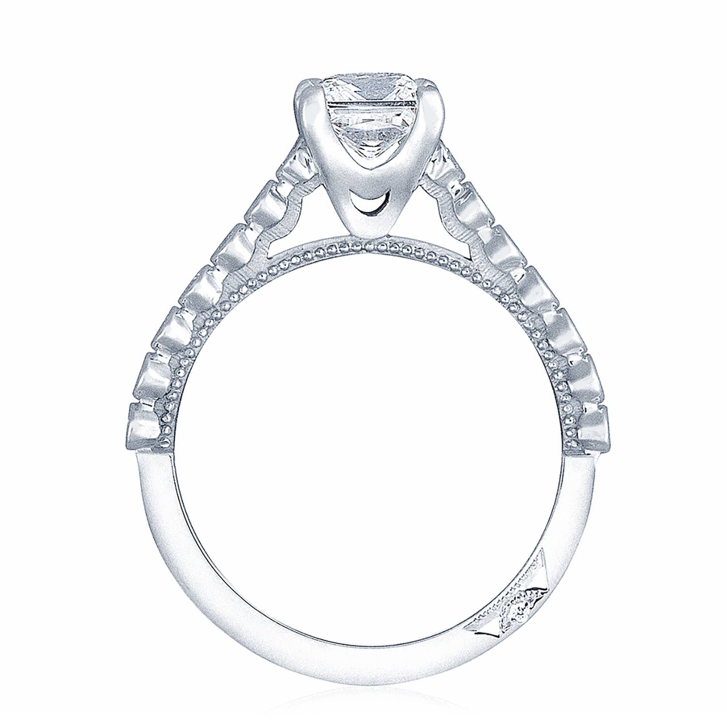 Sculpted Crescent | Princess Solitaire Engagement Ring 200-2PR55