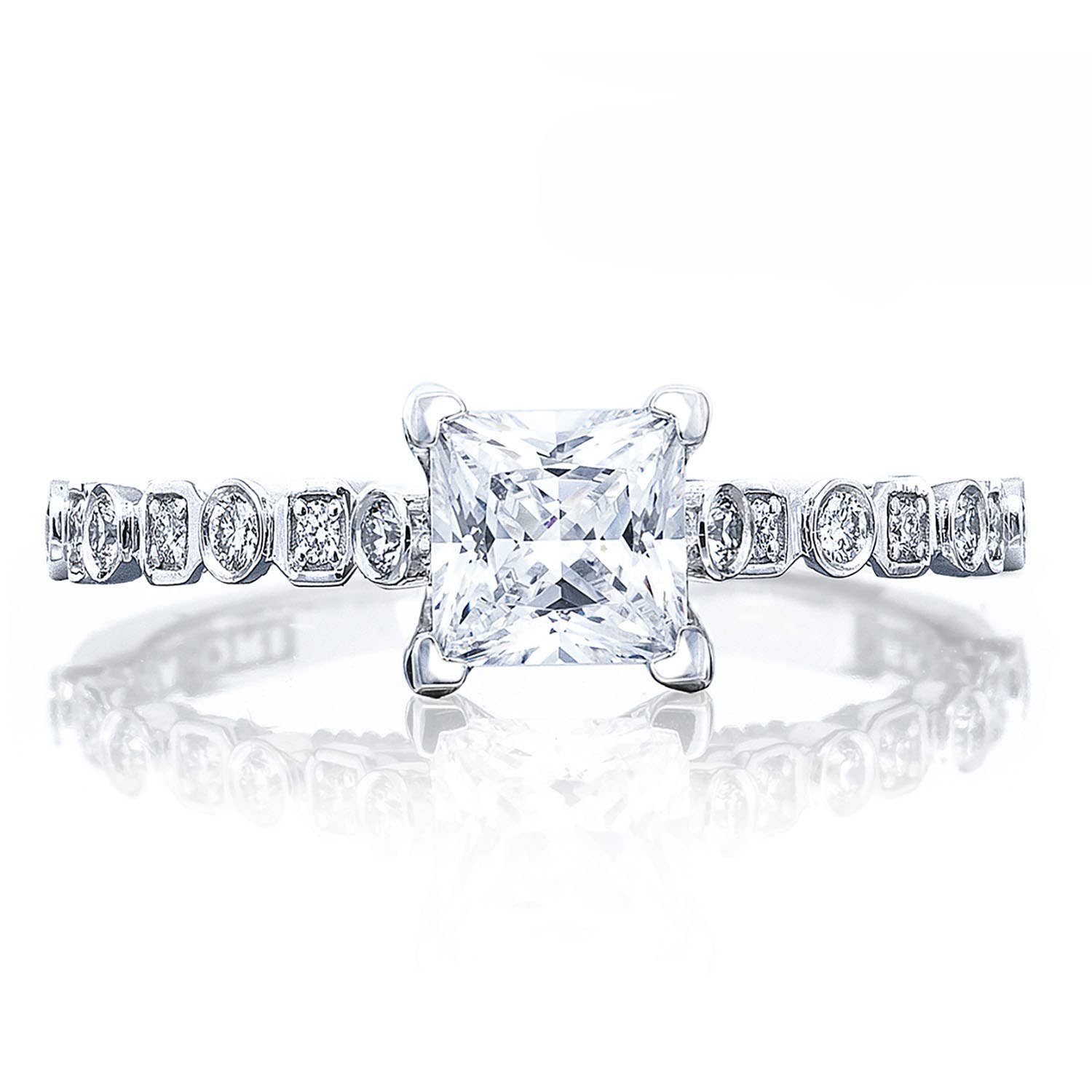 Sculpted Crescent | Princess Solitaire Engagement Ring 201-2PR5