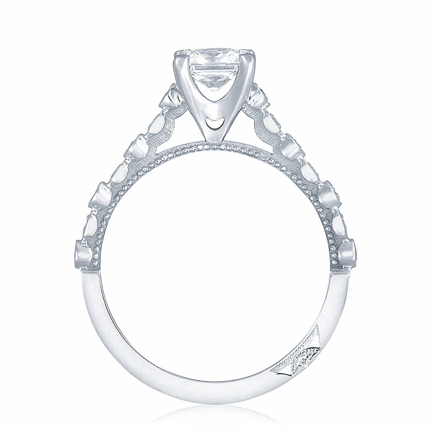 Sculpted Crescent | Princess Solitaire Engagement Ring 201-2PR5