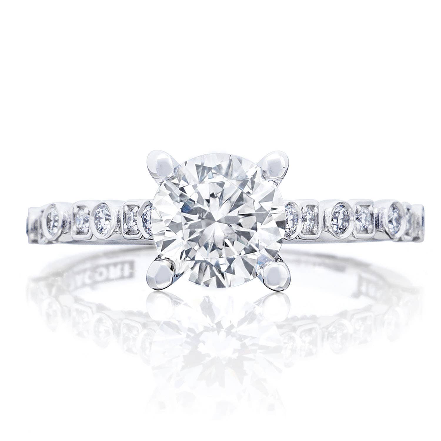 Sculpted Crescent | Round Solitaire Engagement Ring 201-2RD65