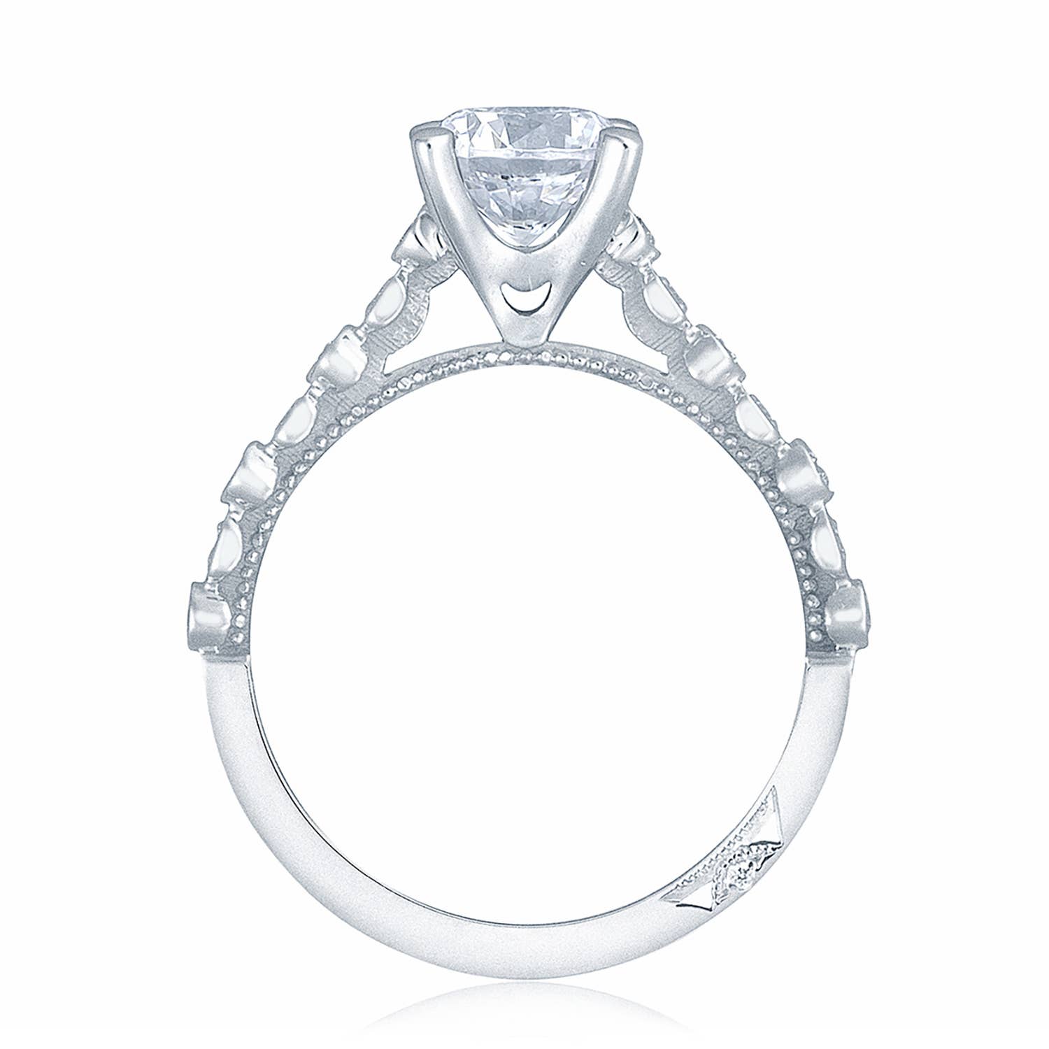 Sculpted Crescent | Round Solitaire Engagement Ring 201-2RD65