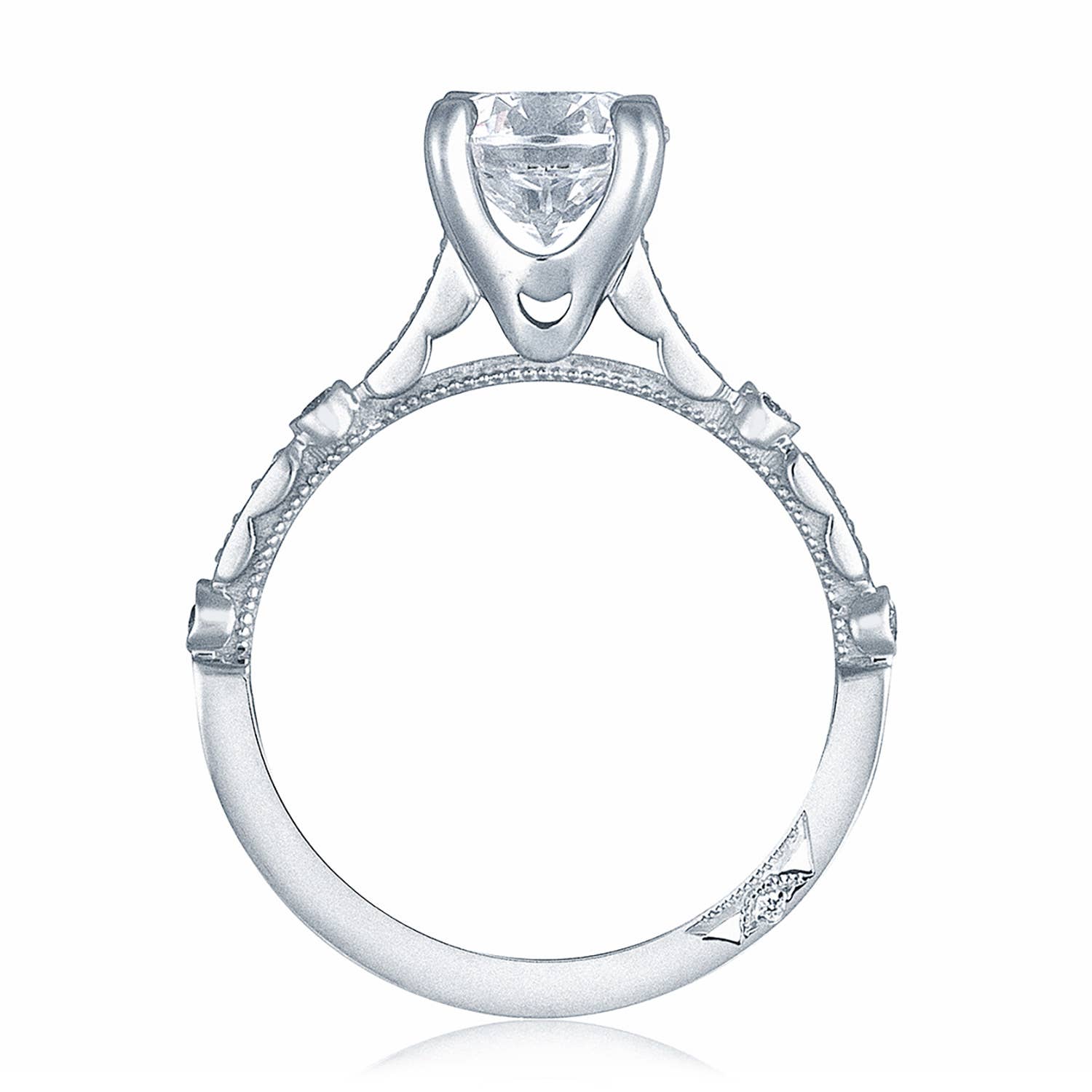 Sculpted Crescent | Princess Solitaire Engagement Ring 202-2PR55