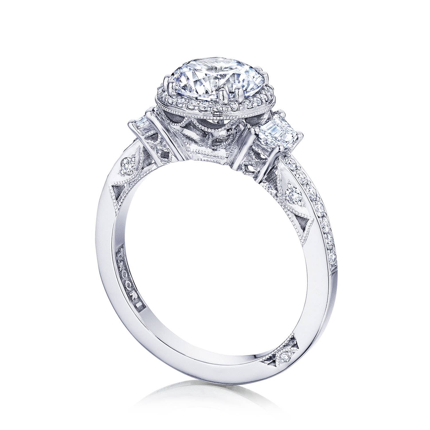 Dantela | Round 3-Stone Engagement Ring 2663RD75