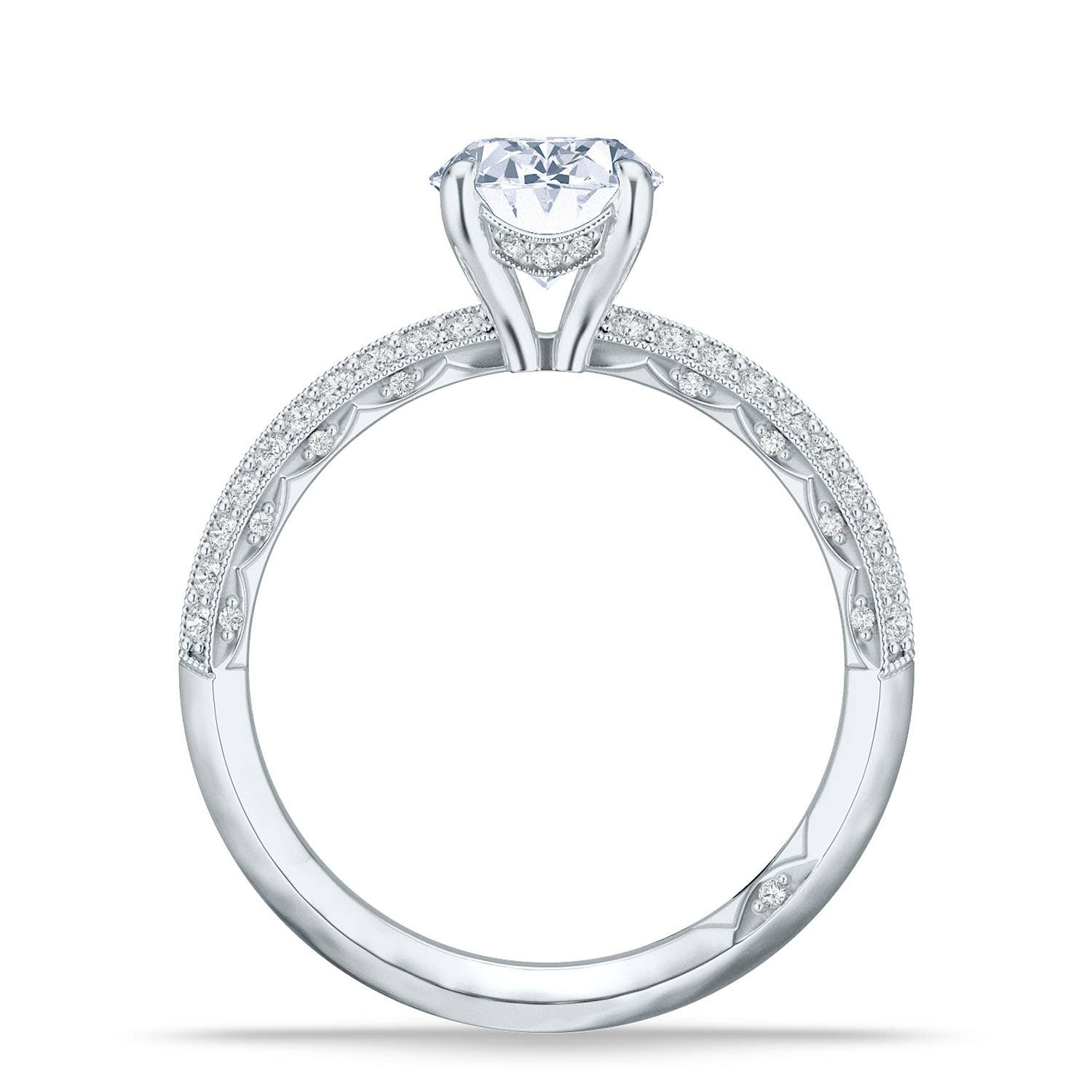 Sculpted Crescent | Oval Solitaire Engagement Ring 2686ov85x65