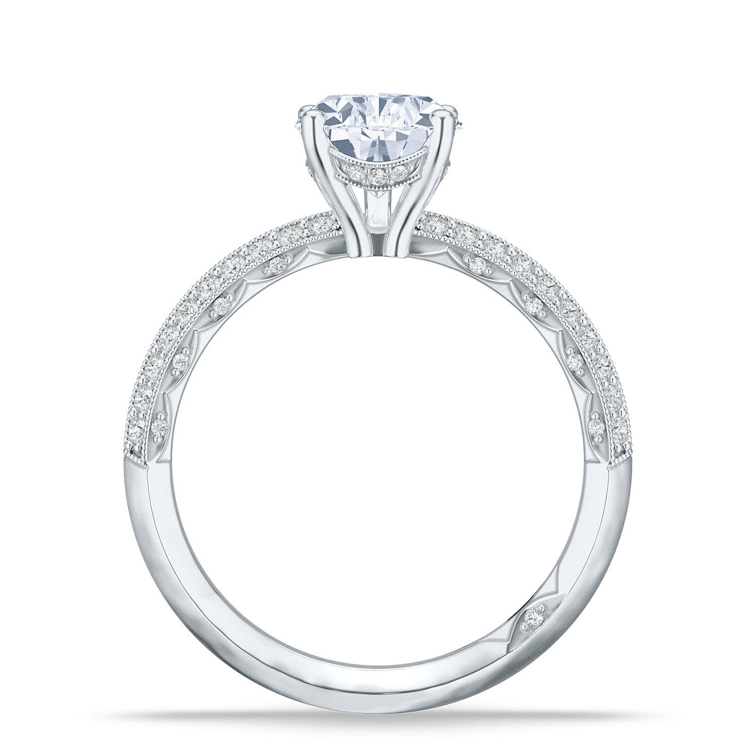 Sculpted Crescent | Pear Solitaire Engagement Ring 2686ps10x7