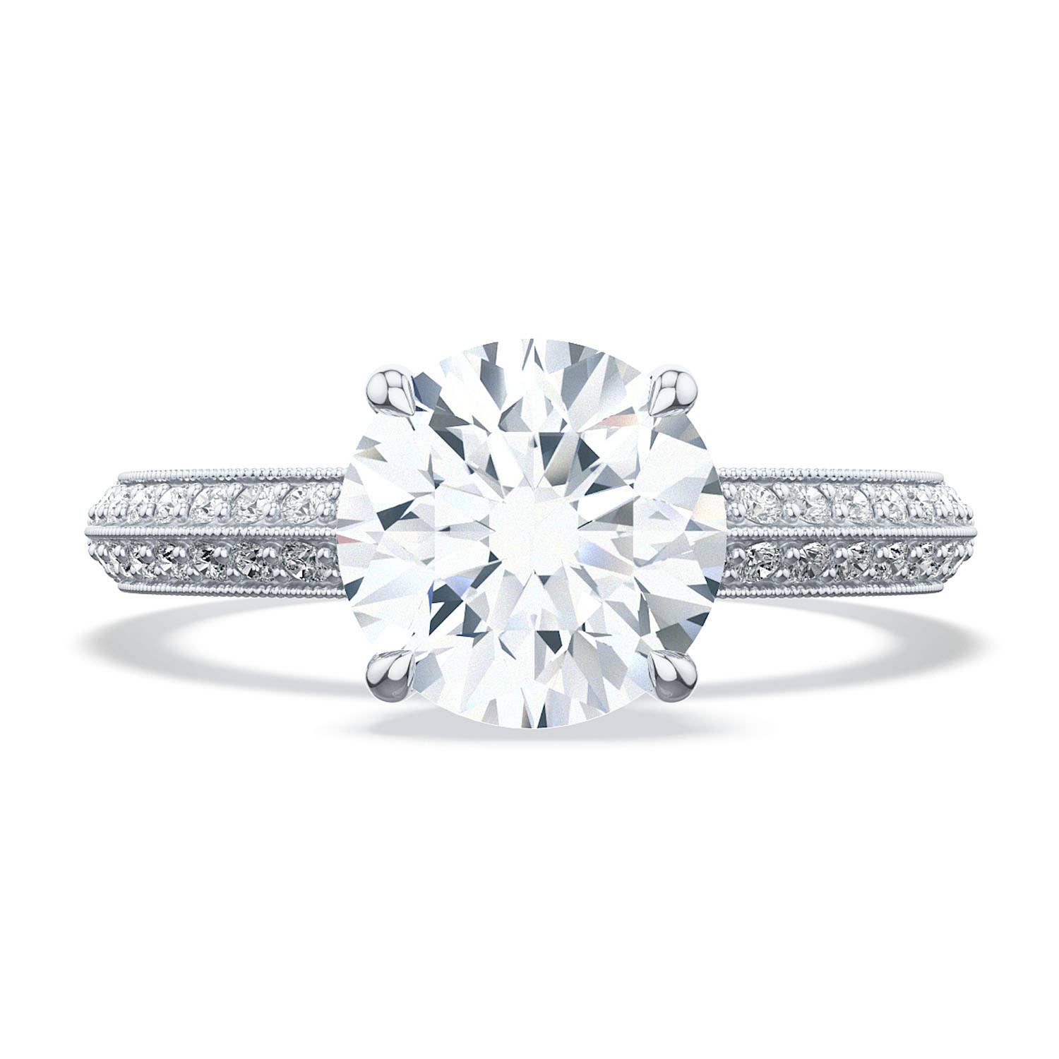 Sculpted Crescent | Round Solitaire Engagement Ring 2686rd75