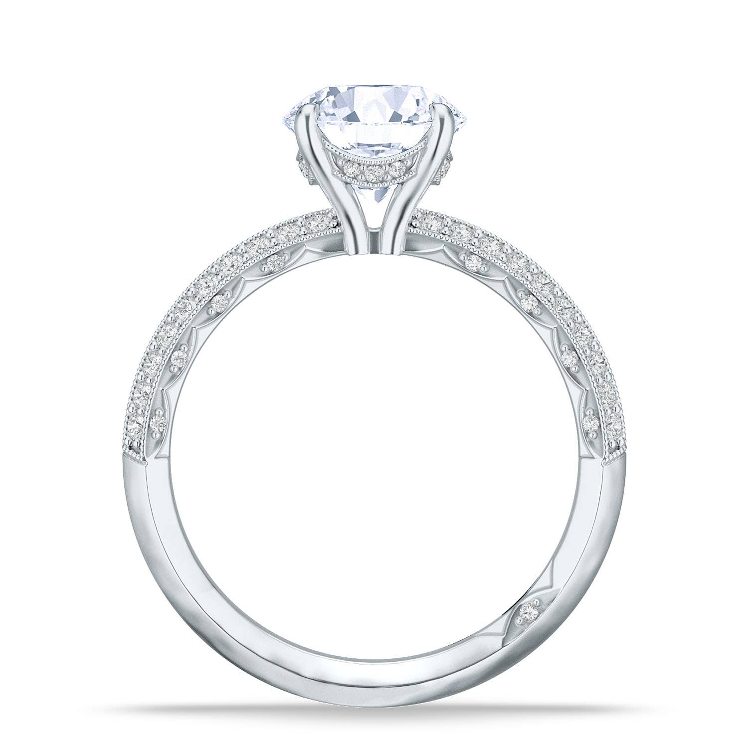 Sculpted Crescent | Round Solitaire Engagement Ring 2686rd75