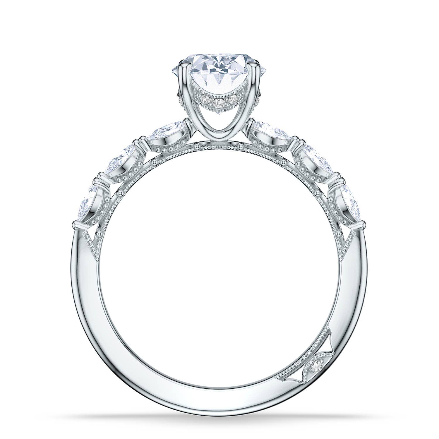 Sculpted Crescent | Oval Solitaire Engagement Ring 2687ov85x65