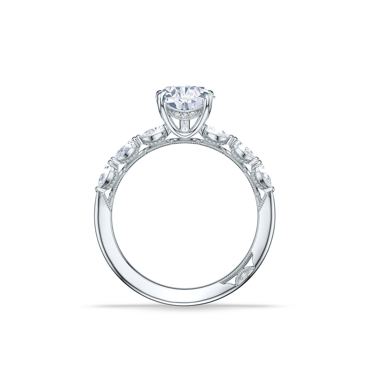 Sculpted Crescent | Pear Solitaire Engagement Ring 2687ps10x7