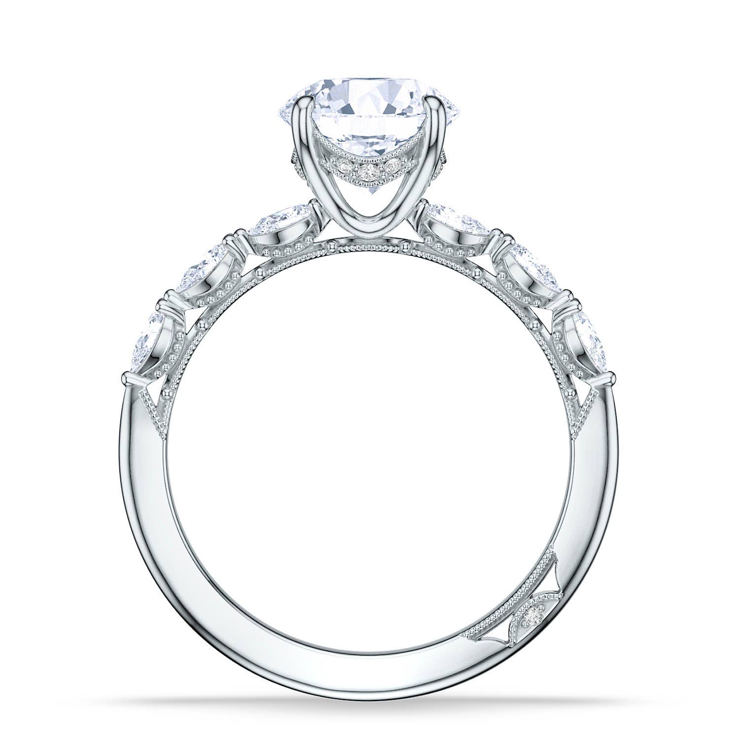 Sculpted Crescent | Round Solitaire Engagement Ring 2687rd75