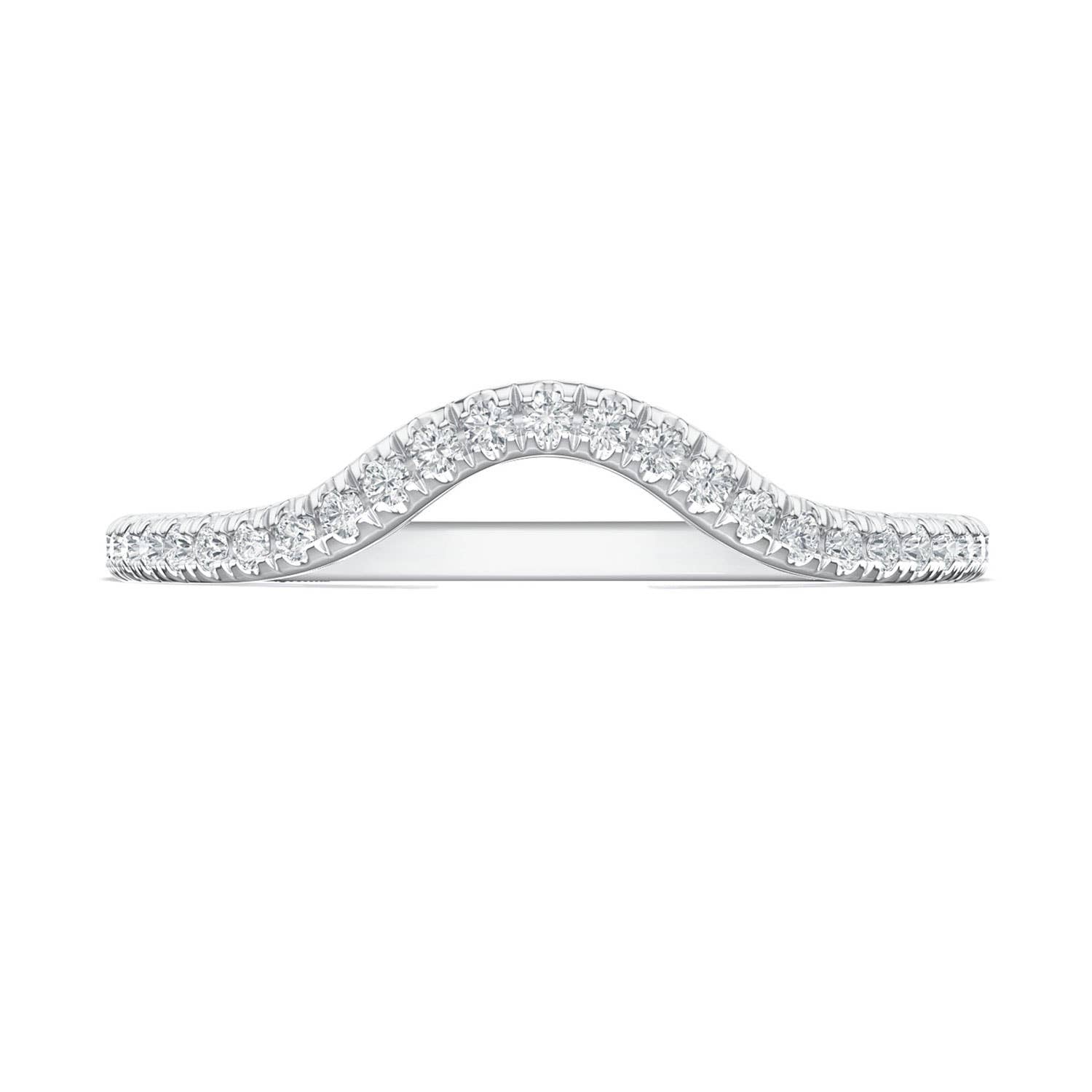 Lunetta Crescent | French Pavé Diamond Wedding Band 272017CB12