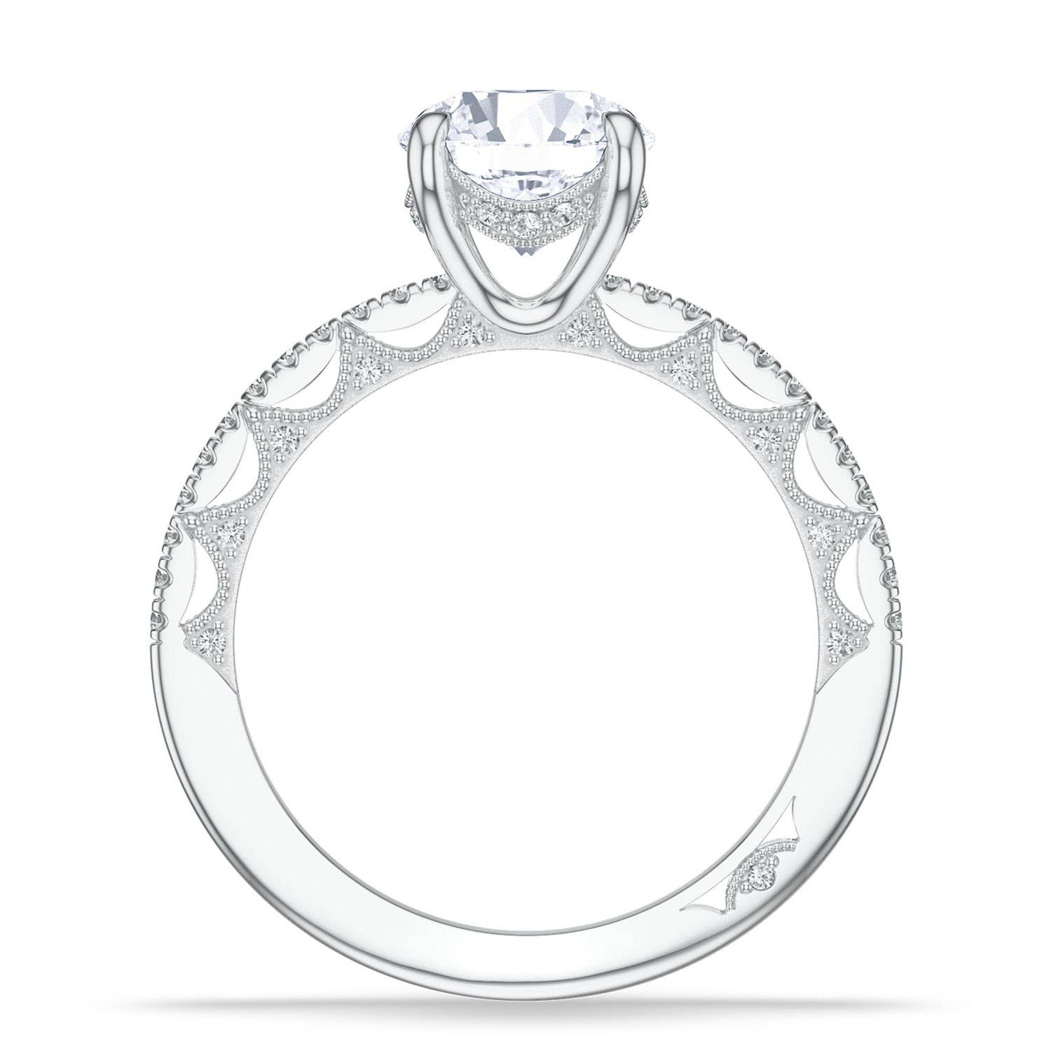 Lunetta Crescent | Round Solitaire Engagement Ring 272017RD65