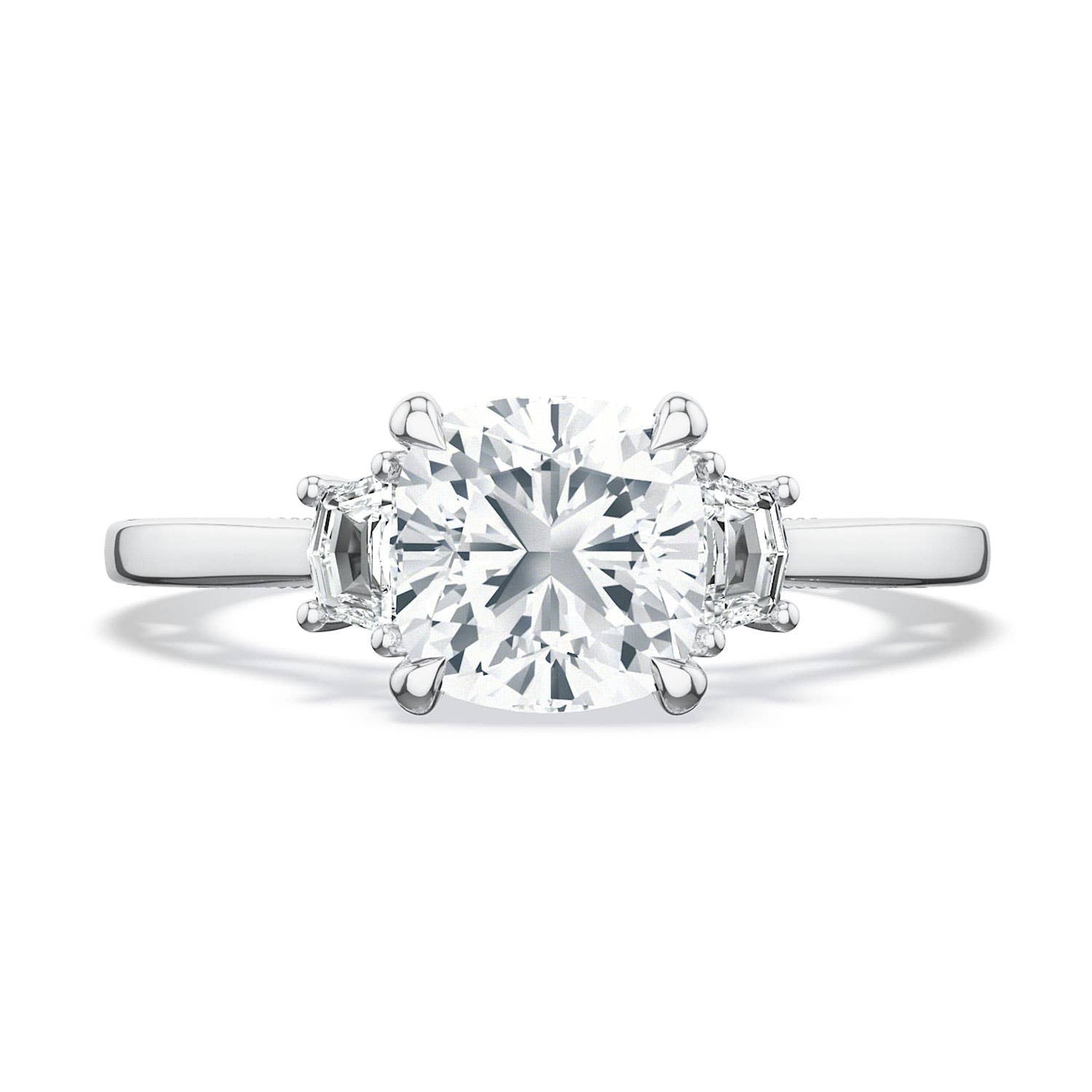 Lunetta Crescent | Cushion 3-Stone Engagement Ring 272217CU65