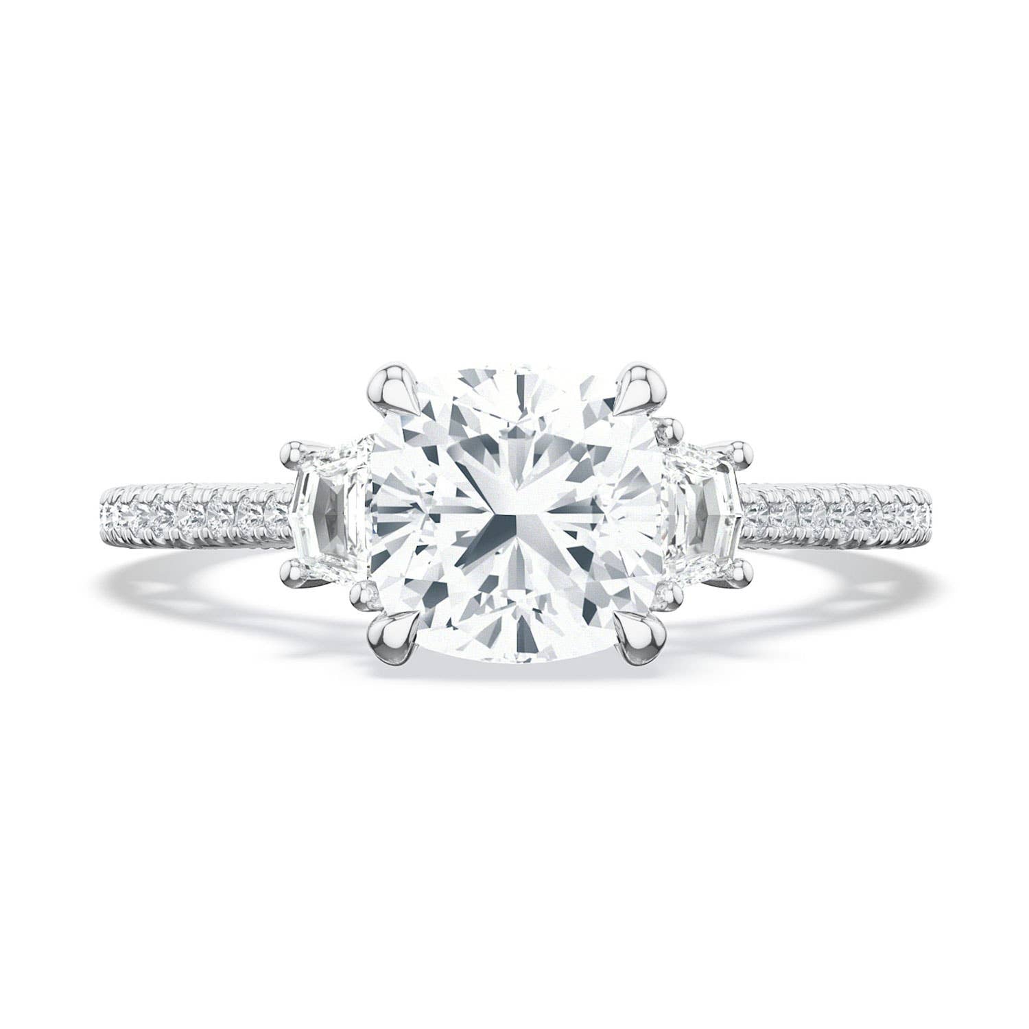 Lunetta Crescent | Cushion 3-Stone Engagement Ring 272417CU65