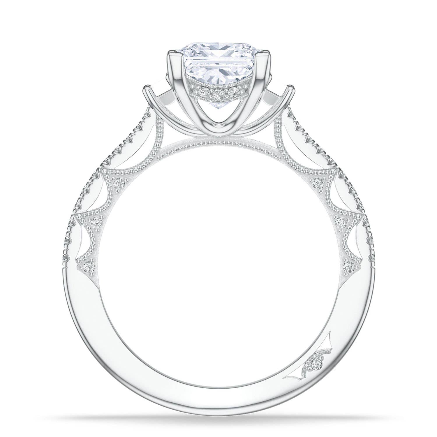 Lunetta Crescent | Princess 3-Stone Engagement Ring 272417PR65