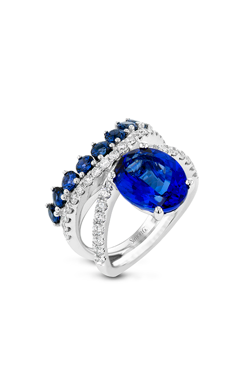 Color Tanzanite Ring In 18k Gold With Diamonds LR1147