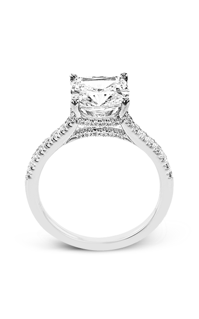 Cushion-Cut Hidden Halo Engagement Ring In 18k Gold With Diamonds LR3031