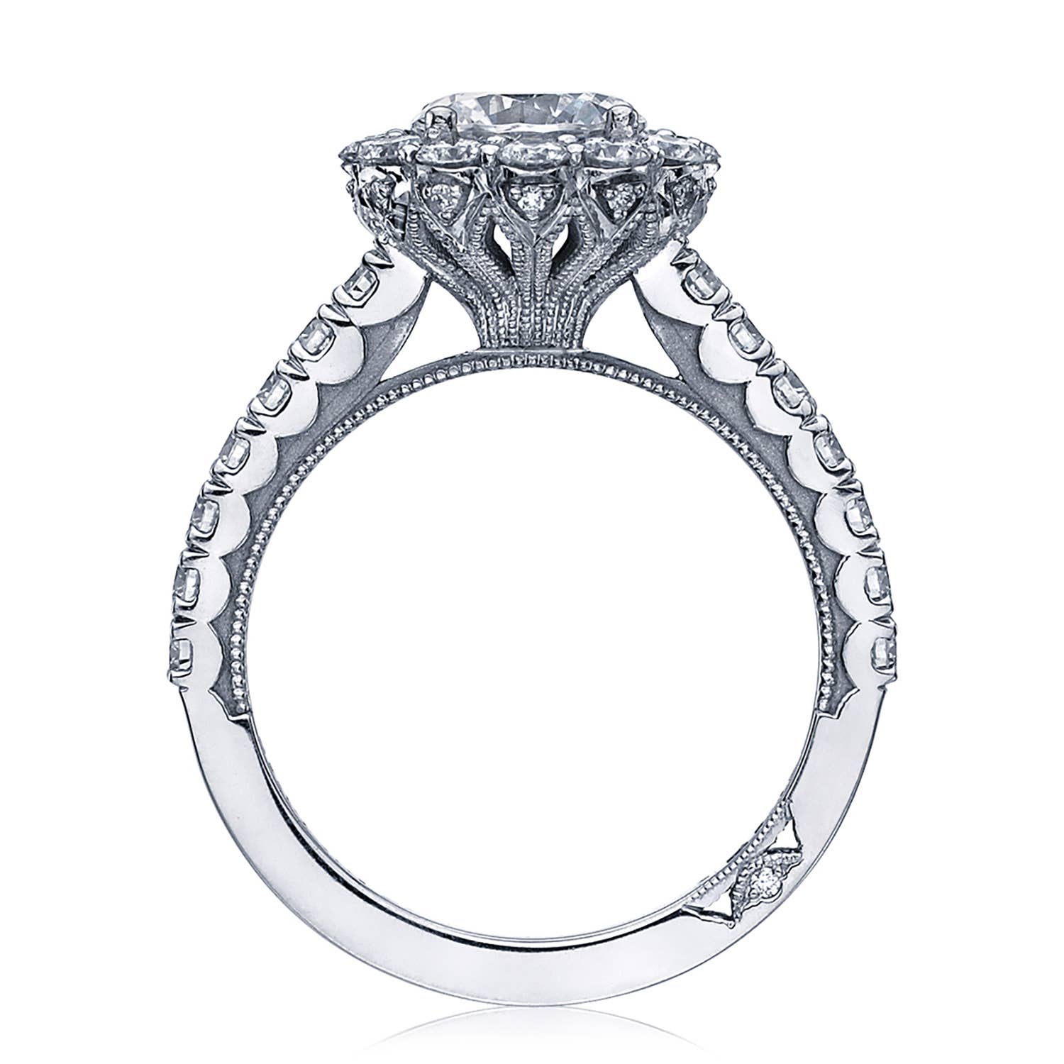 Sculpted Crescent | Round Bloom Engagement Ring 37-2RD7