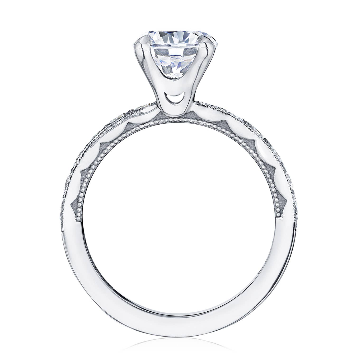 Sculpted Crescent | Round Solitaire Engagement Ring 41-3RD75