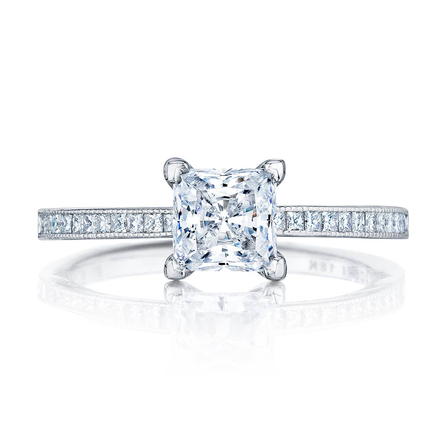 Sculpted Crescent | Princess Solitaire Engagement Ring 45-15PR55