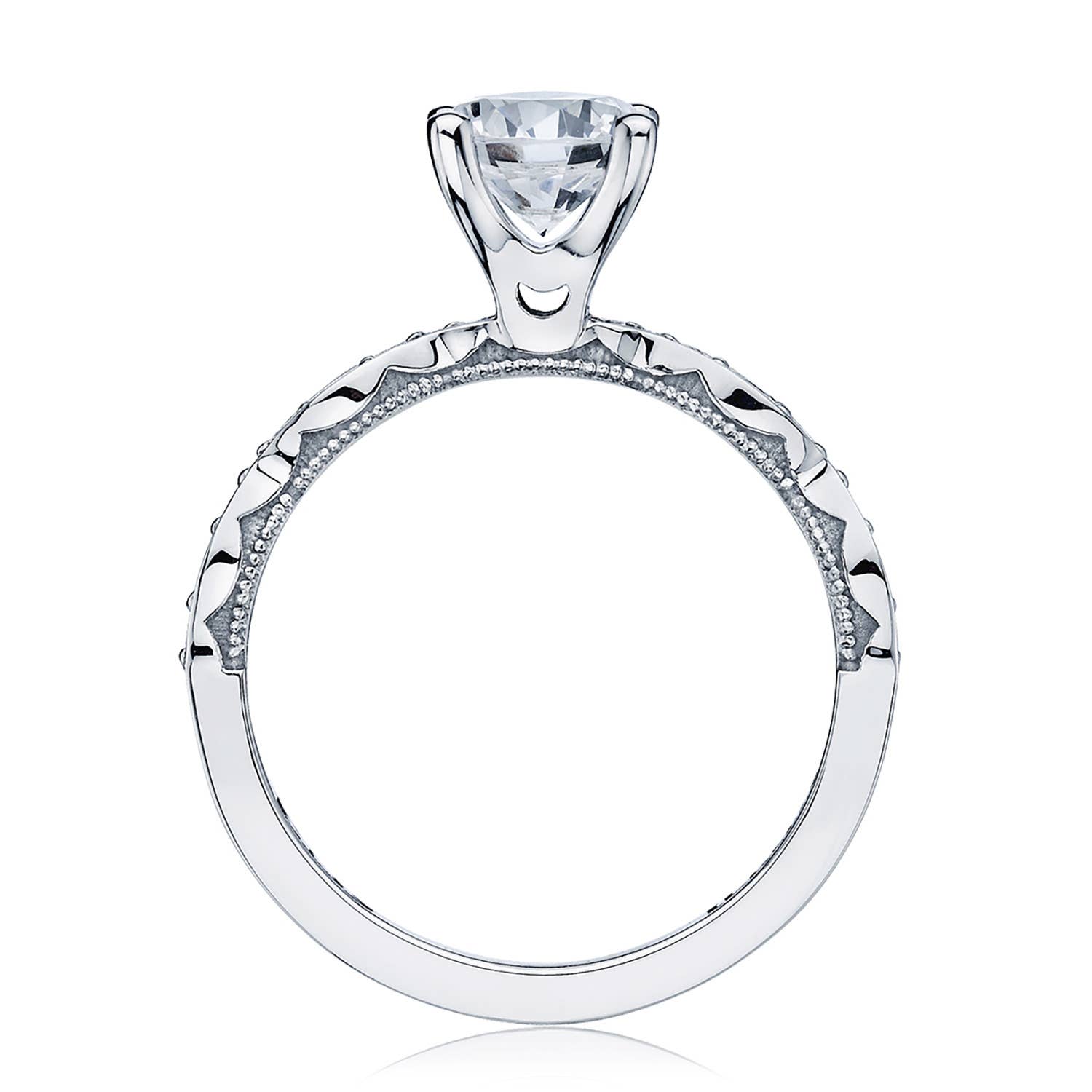 Sculpted Crescent | Round Solitaire Engagement Ring 46-25RD65