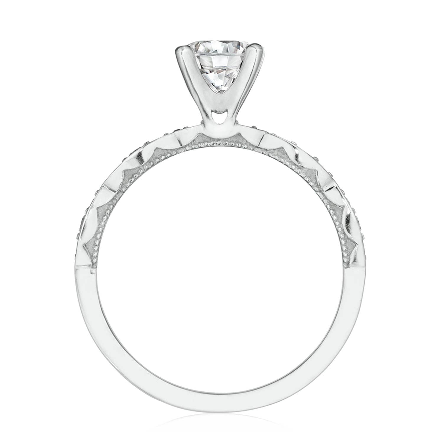 Sculpted Crescent | Round Solitaire Engagement Ring 46-2RD6