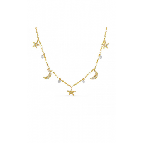 DASHING DIAMONDS STAR & MOON NECKLACE P10430