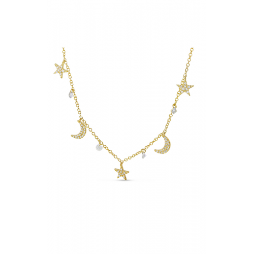 DASHING DIAMONDS STAR & MOON NECKLACE P10430