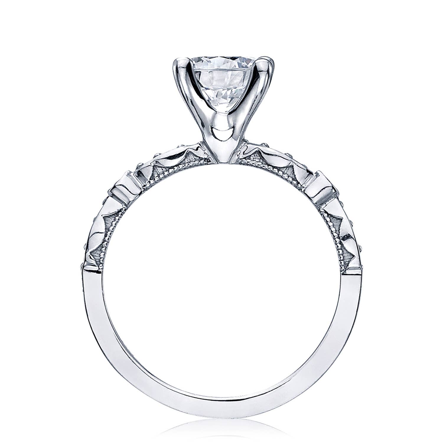 Sculpted Crescent | Round Solitaire Engagement Ring 47-2RD7
