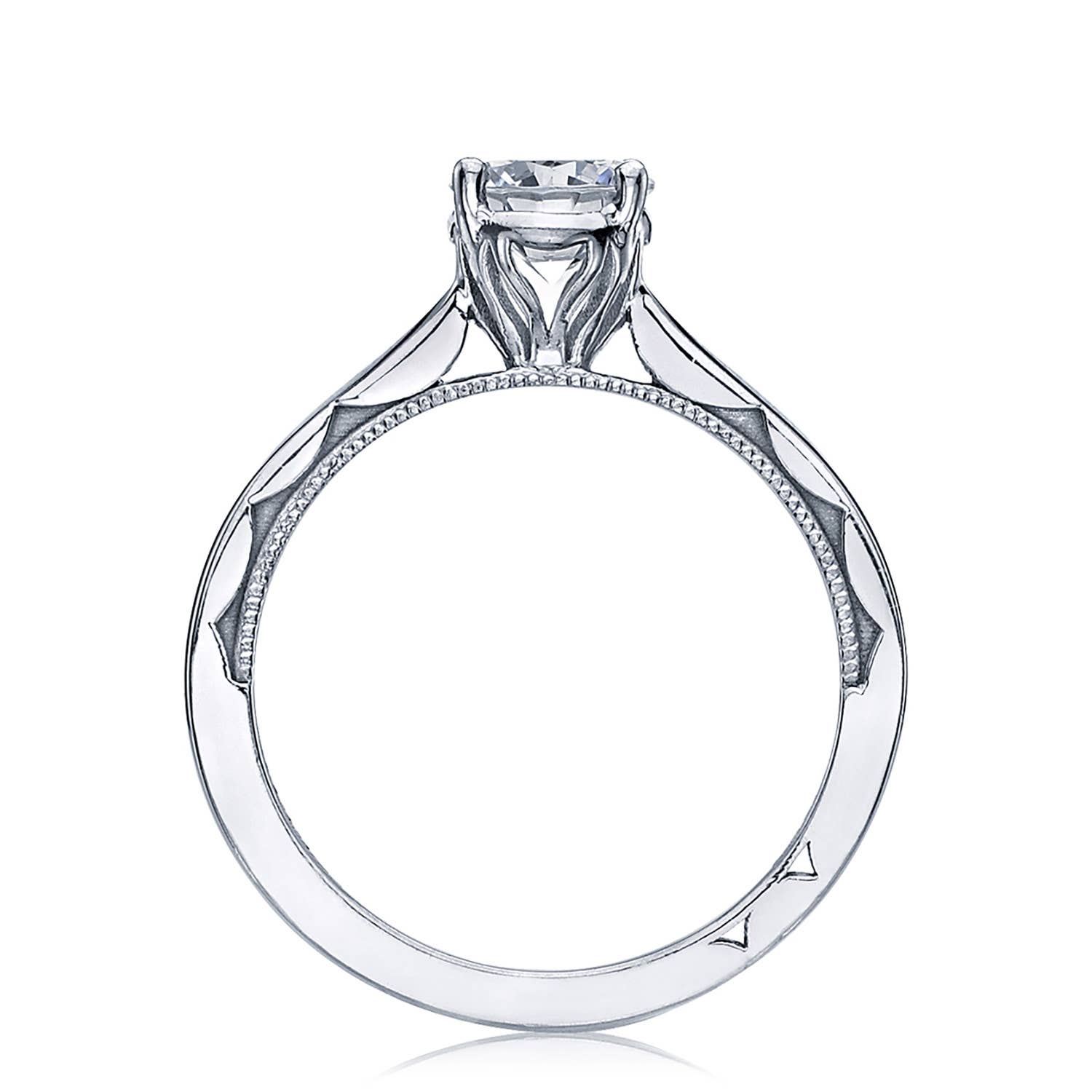 Sculpted Crescent | Round Solitaire Engagement Ring 50RD6