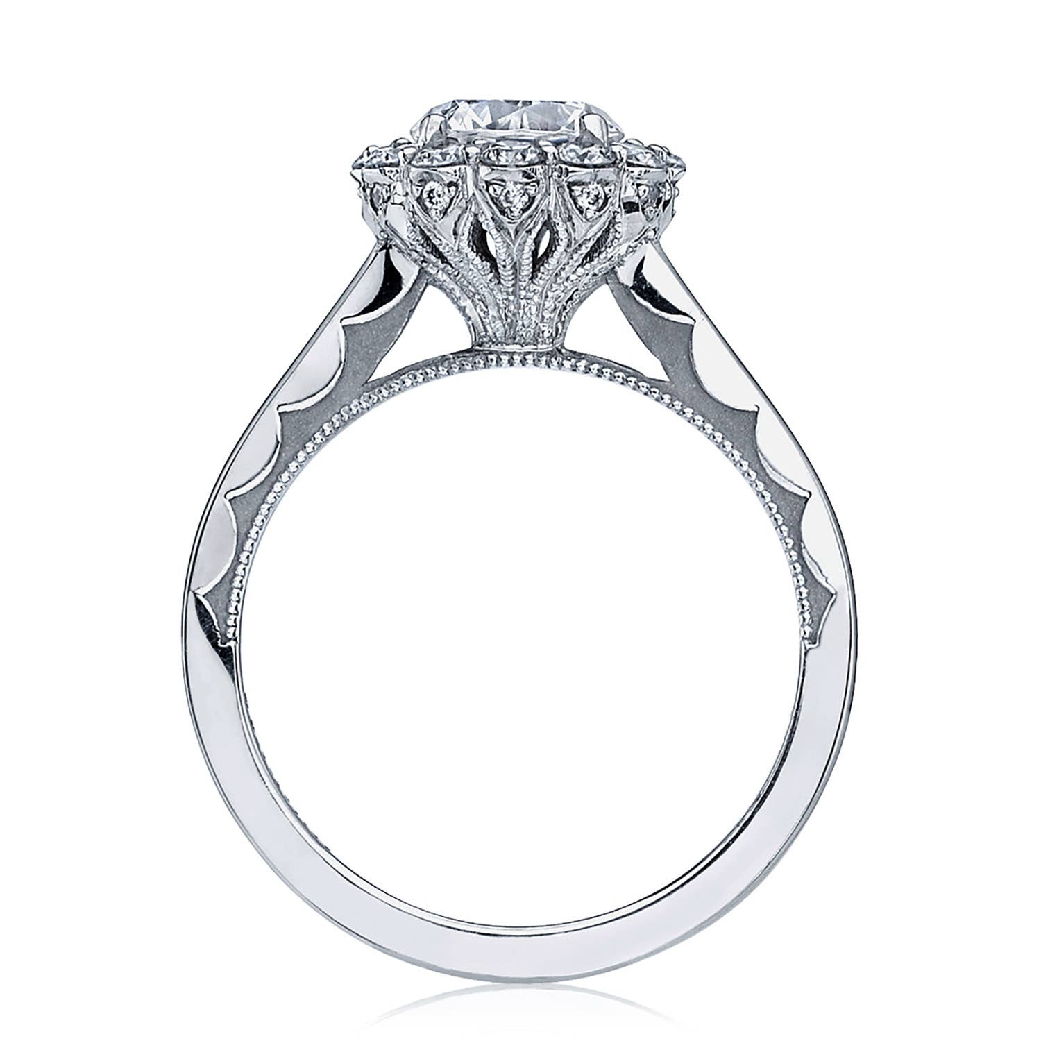 Sculpted Crescent | Round Bloom Engagement Ring 55-2RD65