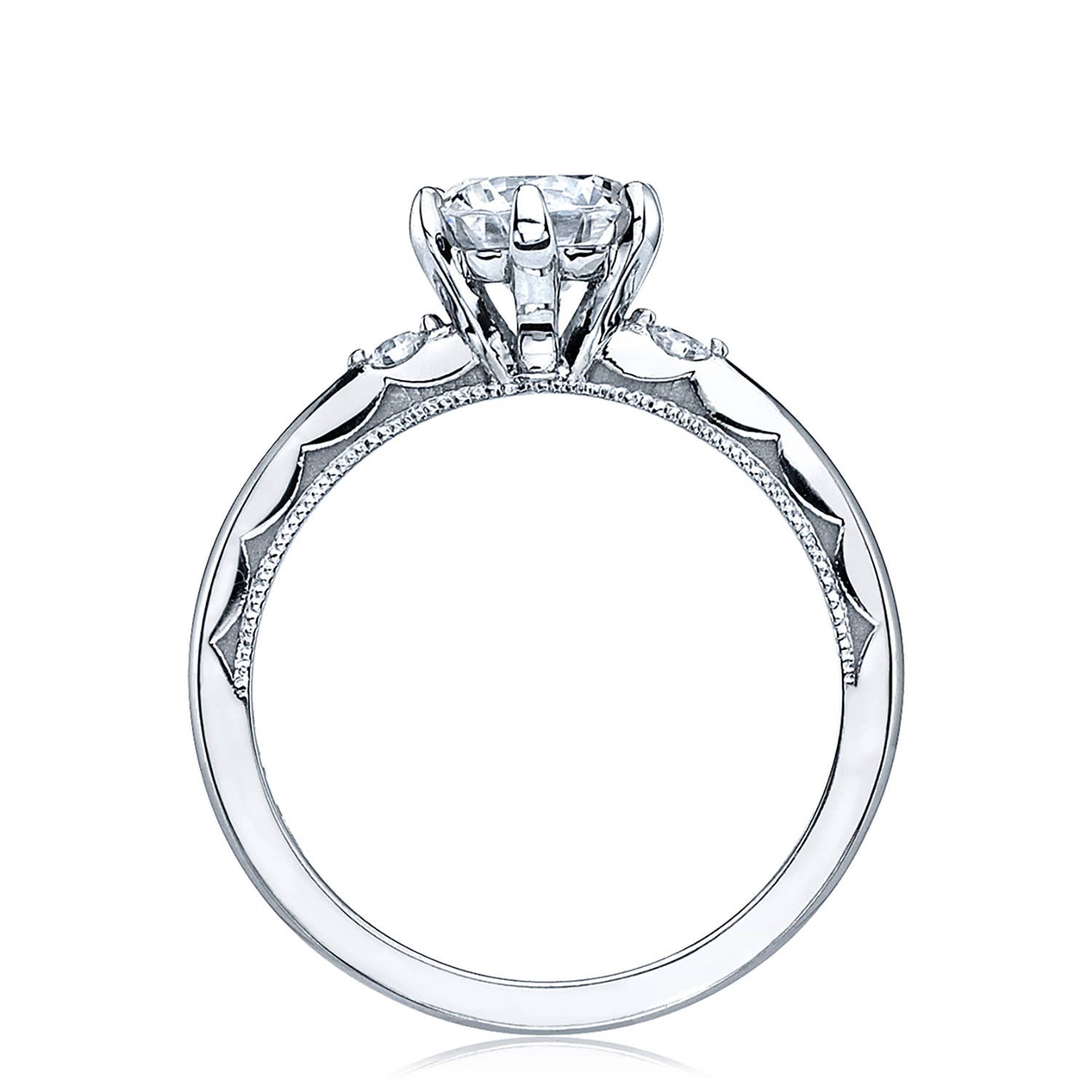 Sculpted Crescent | Round 3-Stone Engagement Ring 56-2RD65