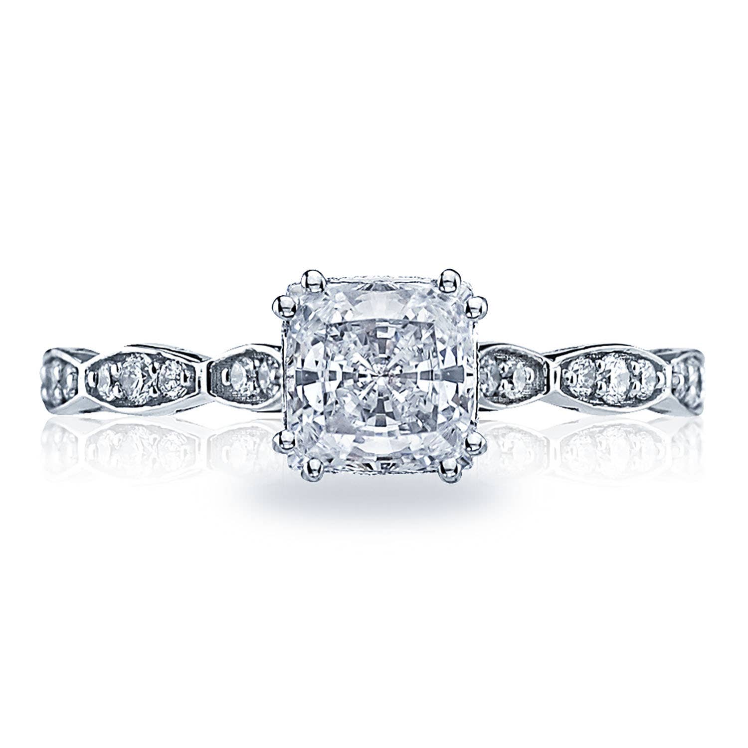 Sculpted Crescent | Princess Solitaire Engagement Ring 57-2PR55