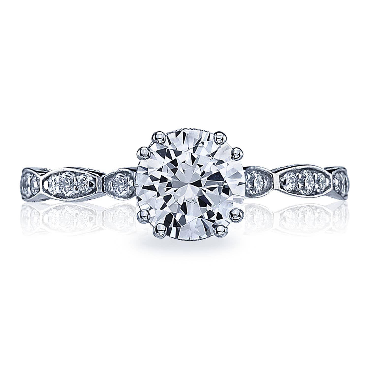 Sculpted Crescent | Round Solitaire Engagement Ring 57-2RD65