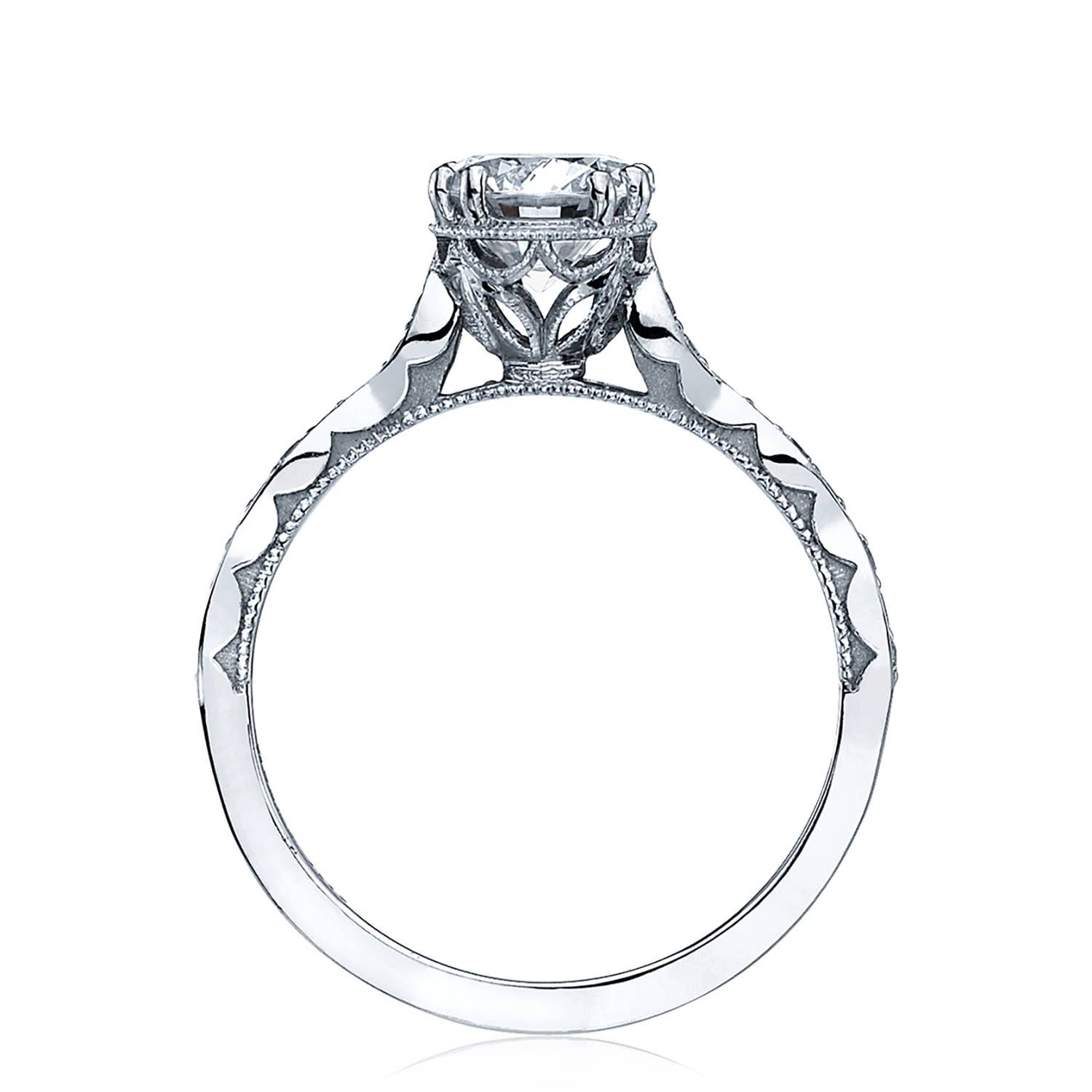 Sculpted Crescent | Round Solitaire Engagement Ring 57-2RD65