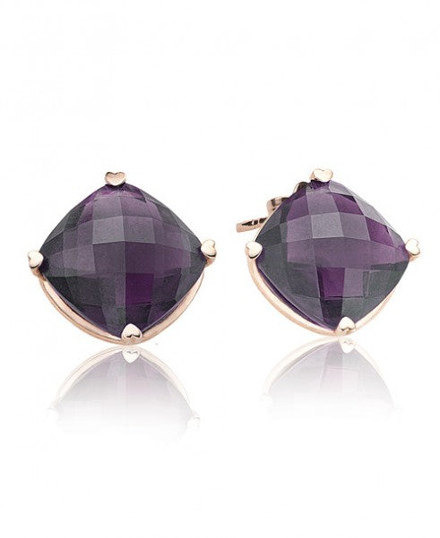 Amethyst Cushion Studs 368-JSA