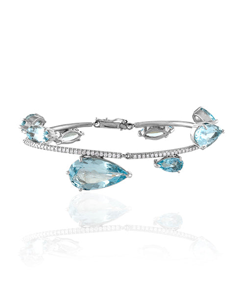 Aquamarine and Diamond Bracelet 21-JSA