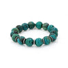 Chrysocolla Green Bead Bracelet with 5 Diamond Rondelles - 12mm  B0000842 - TBird