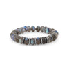 Labradorite Mixed Cut Bead Bracelet with Five Diamond Rondelles - 10mm B0001568 - TBird