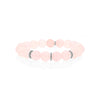 Rose Quartz Bead Bracelet with Three Diamond Rondelles - 10mm  B0001796 - TBird