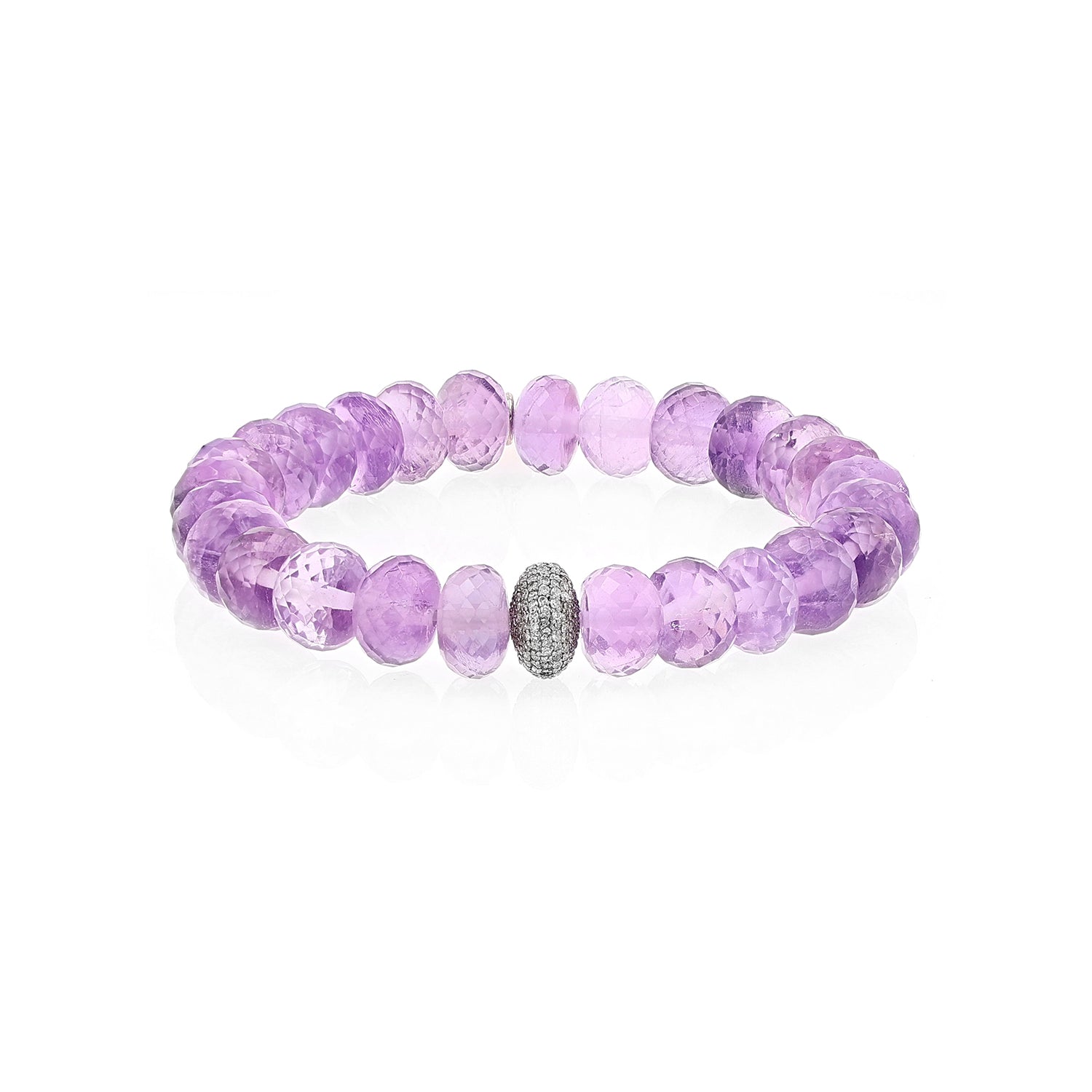 Lavender Amethyst Bracelet with Diamond Donut B0003130 - TBird