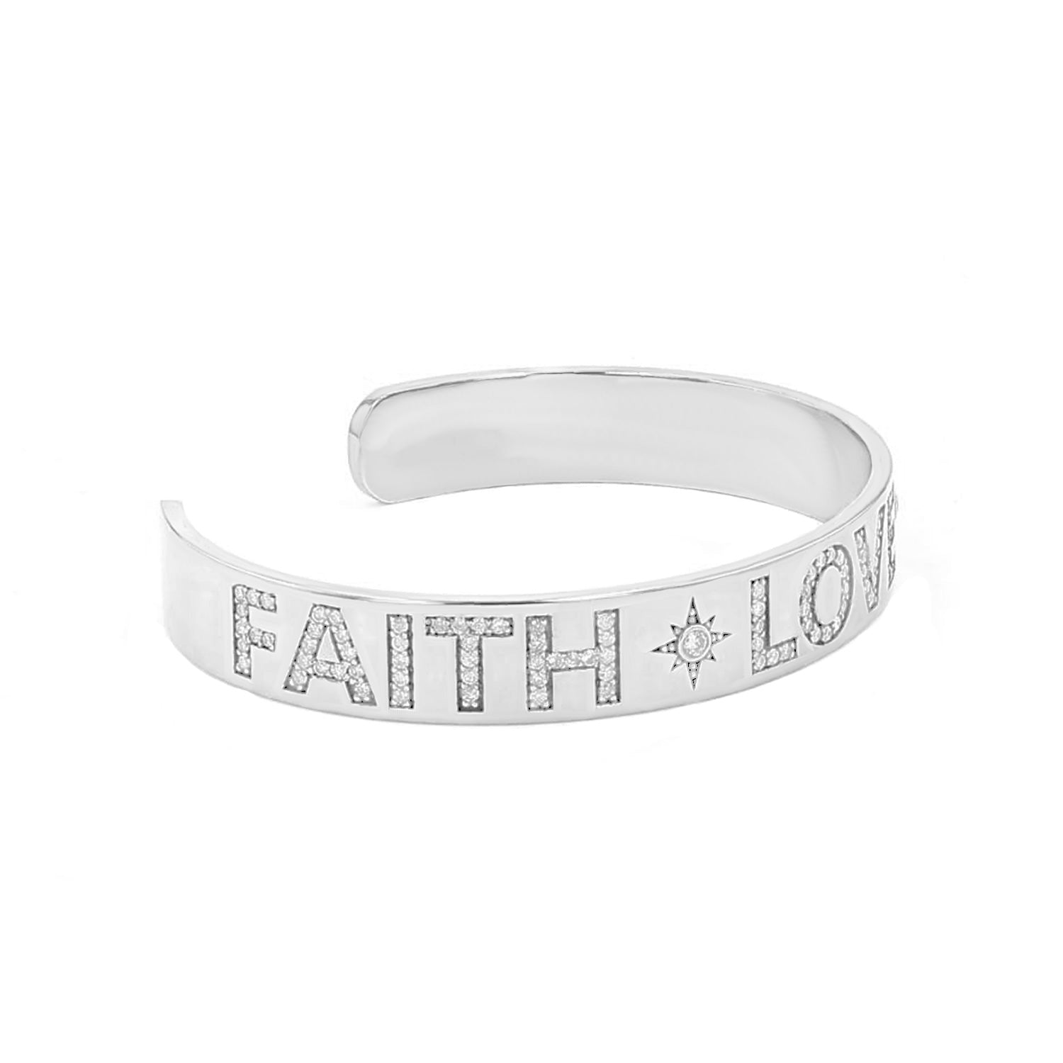 Faith Love Wisdom Diamond Cuff Bracelet B0003191 - TBird