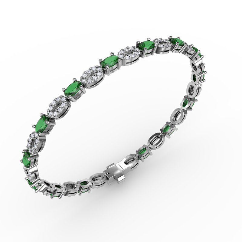 Interchanging Emerald and Diamond Bracelet B1164E - TBird