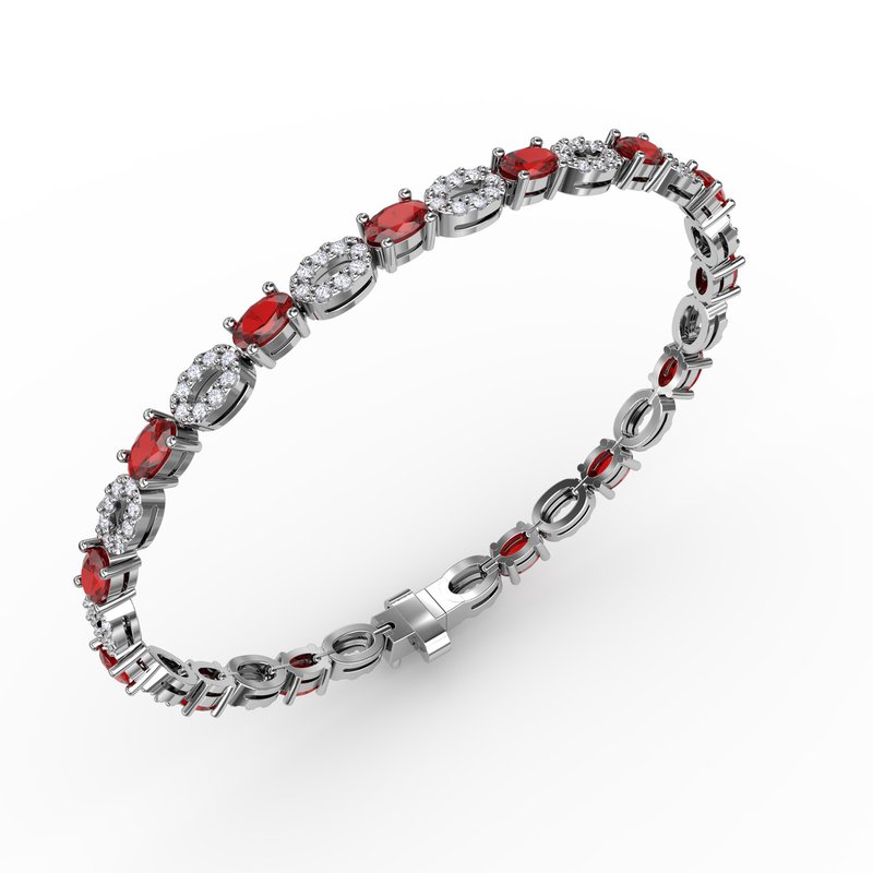 Interchanging Ruby and Diamond Bracelet B1164R - TBird