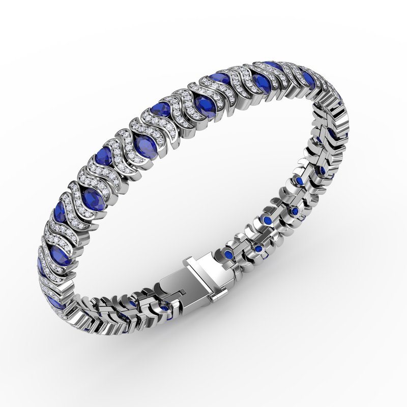 Wave Sapphire and Diamond Bracelet B1492S - TBird