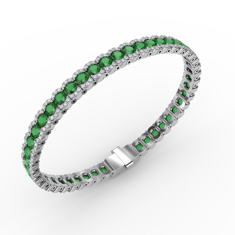 Brilliant in Green Emerald and Diamond Bracelet B1550E - TBird