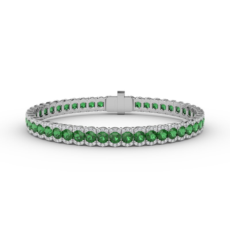 Brilliant in Green Emerald and Diamond Bracelet B1550E - TBird