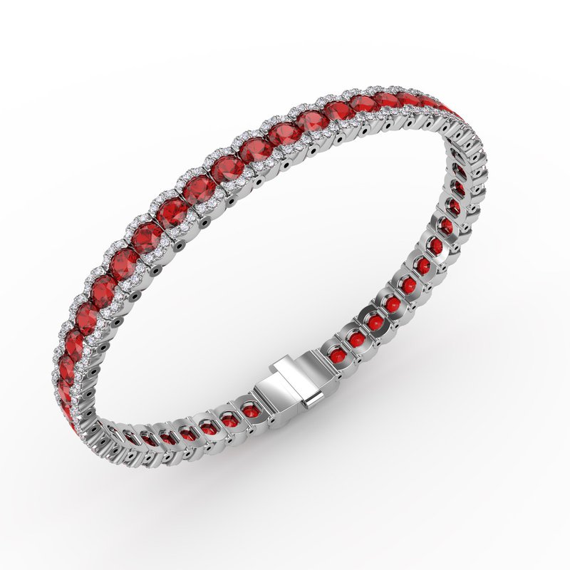Brilliant in Red Ruby and Diamond Bracelet B1550R - TBird